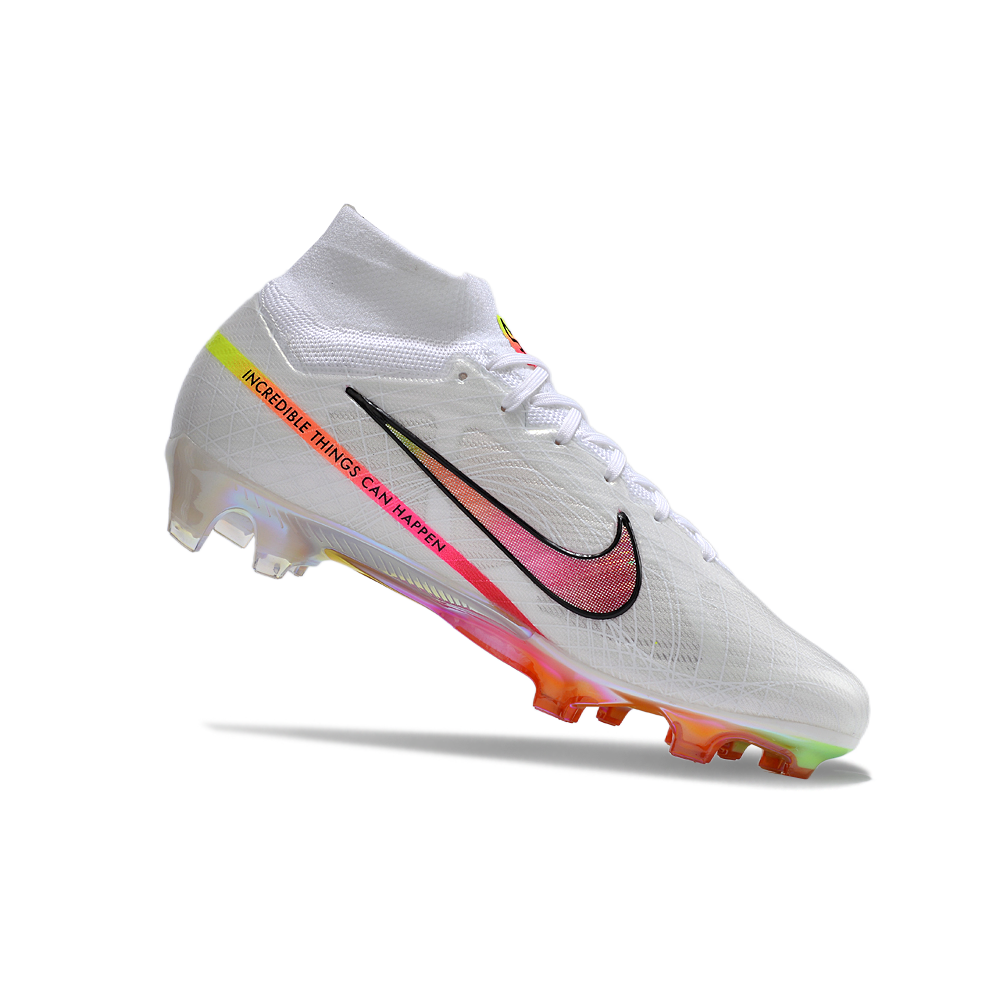 Chuteira Infantil Campo Nike Air Zoom Mercurial Superfly 9 Elite FG Branca 