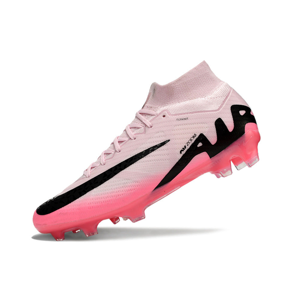 Chuteira Infantil Campo Nike Air Zoom Mercurial Superfly 9 Elite FG Rosa e Preto 