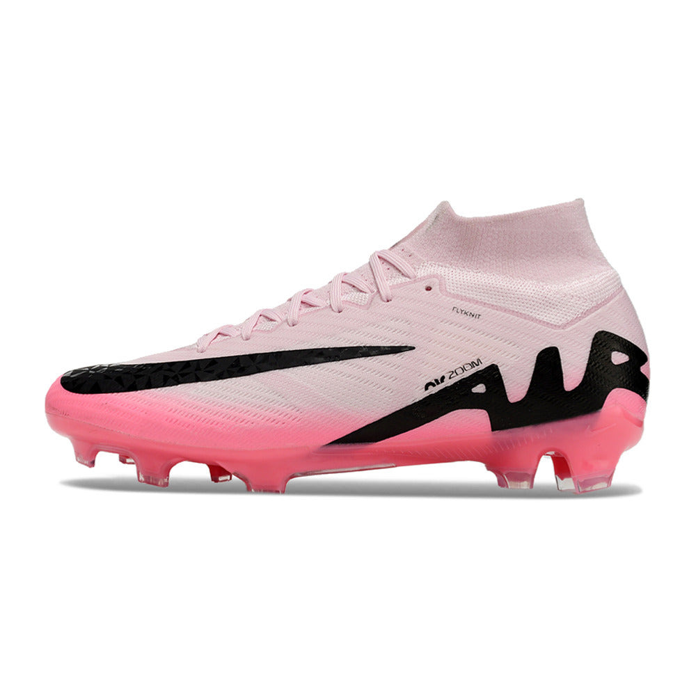 Chuteira Infantil Campo Nike Air Zoom Mercurial Superfly 9 Elite FG Rosa e Preto 
