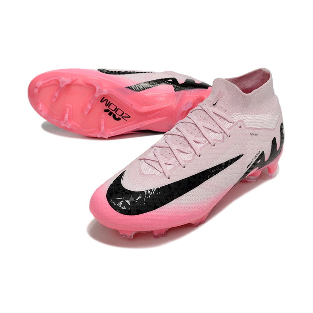 Chuteira Infantil Campo Nike Air Zoom Mercurial Superfly 9 Elite FG Rosa e Preto 
