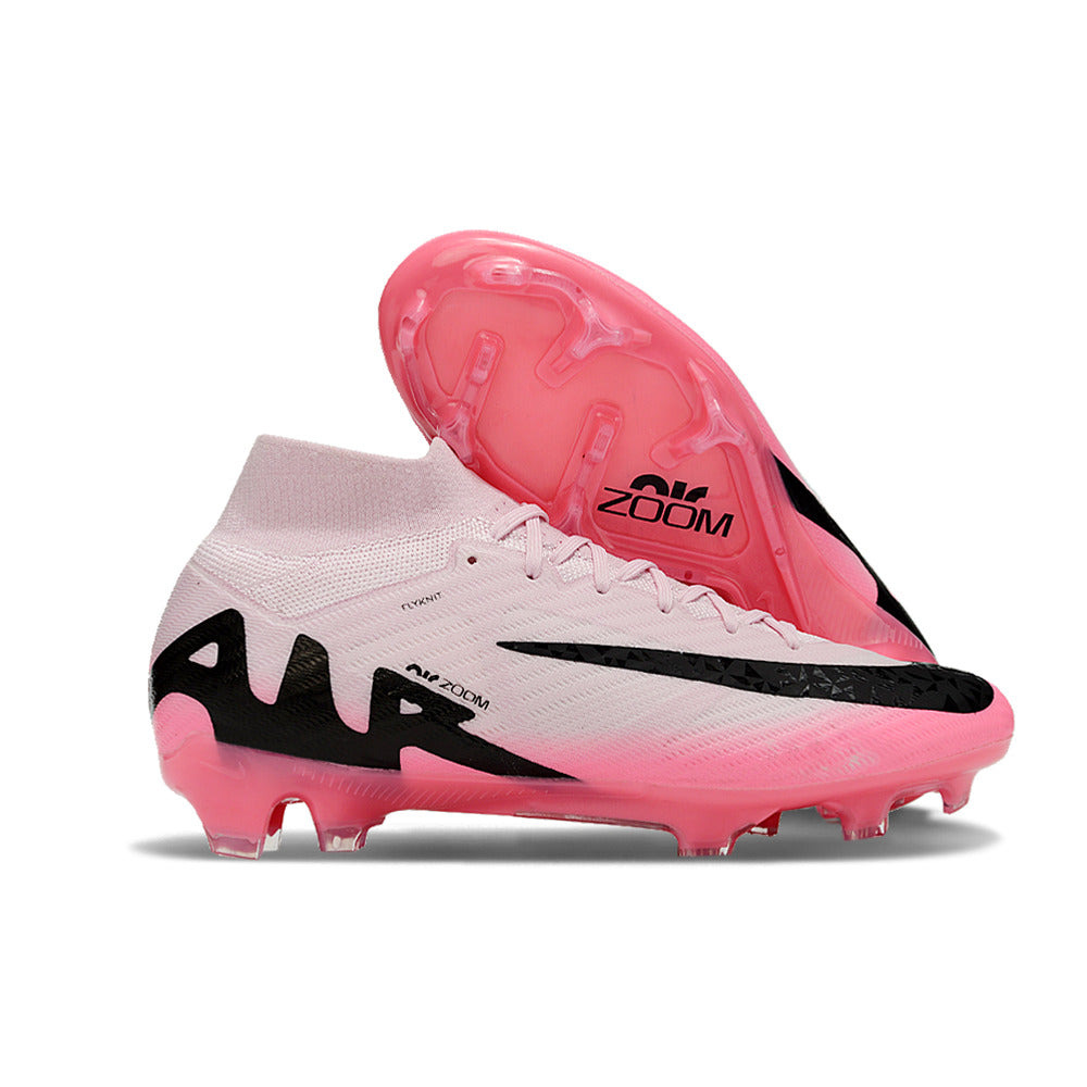 Chuteira Infantil Campo Nike Air Zoom Mercurial Superfly 9 Elite FG Rosa e Preto 