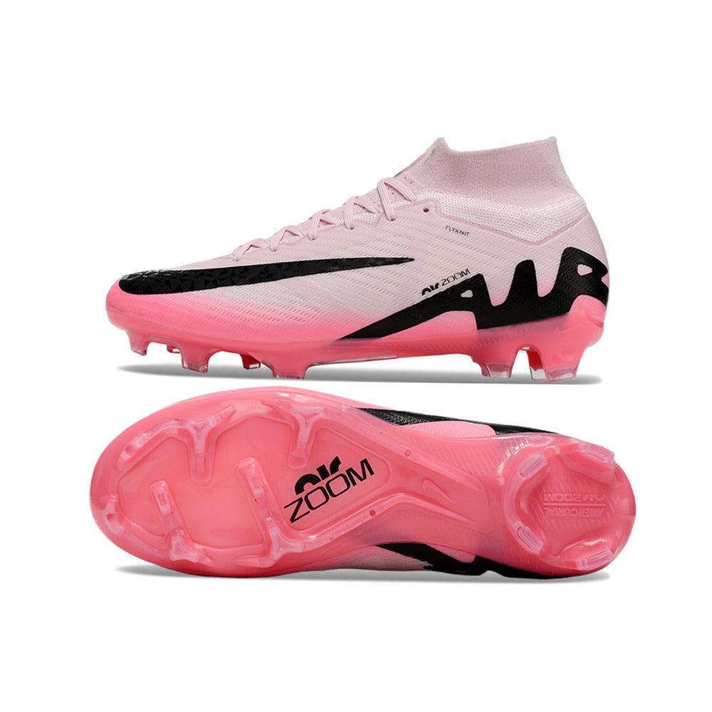 Chuteira Infantil Campo Nike Air Zoom Mercurial Superfly 9 Elite FG Rosa e Preto 