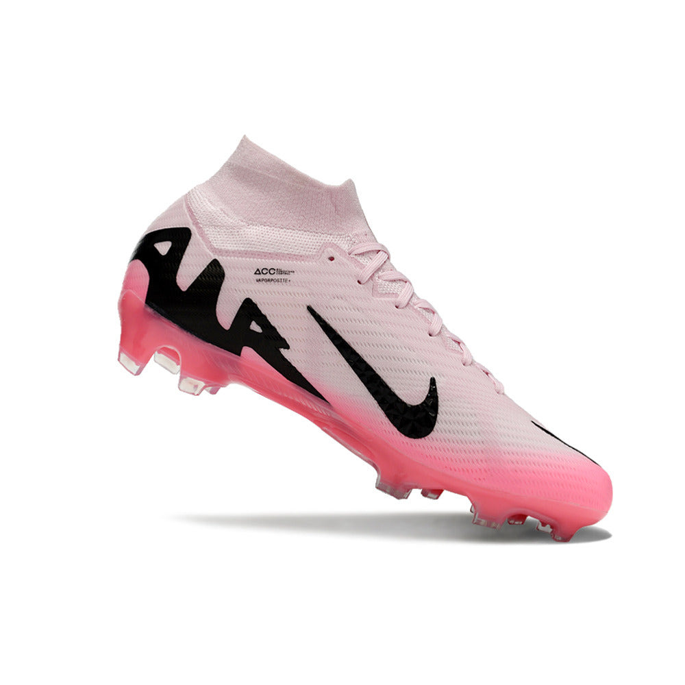 Chuteira Infantil Campo Nike Air Zoom Mercurial Superfly 9 Elite FG Rosa e Preto 