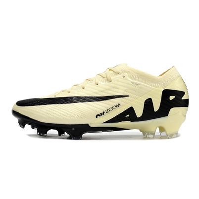 Chuteira Infantil Campo Nike Air Zoom Mercurial Vapor 15 Elite FG Bege e Preta 