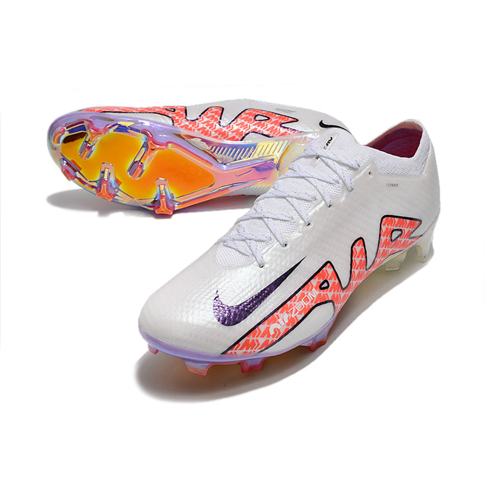 Chuteira Infantil Campo Nike Air Zoom Mercurial Vapor 15 Elite FG Branca 