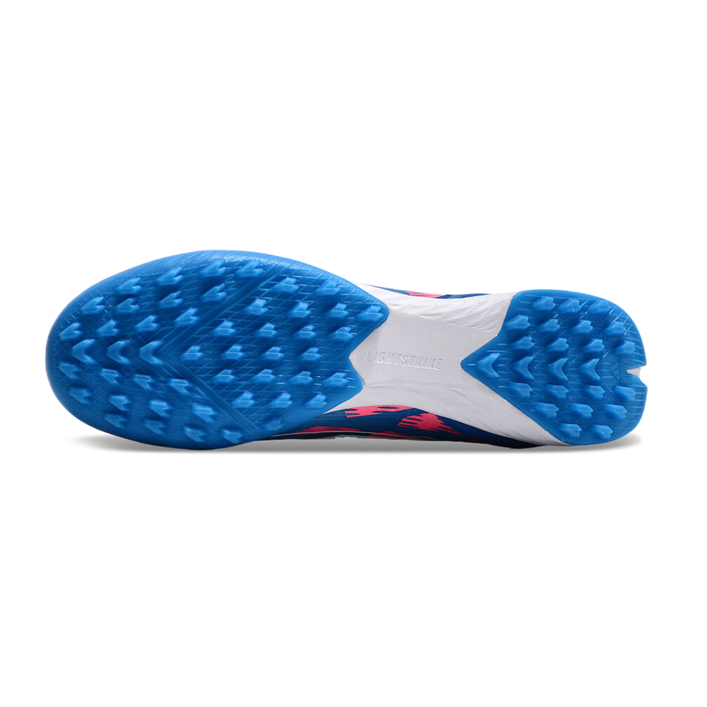 Chuteira Infantil Society Adidas F50 TF Azul e Rosa 