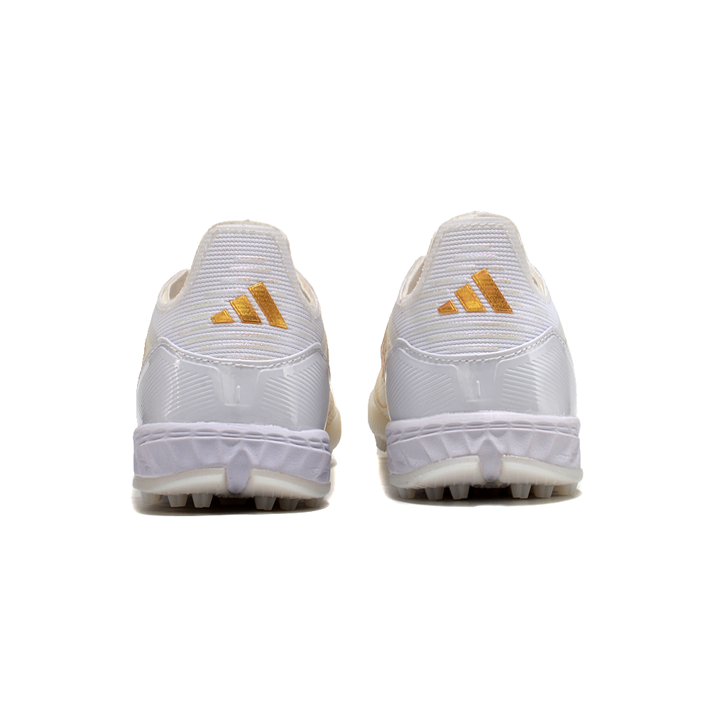 Chuteira Infantil Society Adidas F50 TF Branca e Dourada 