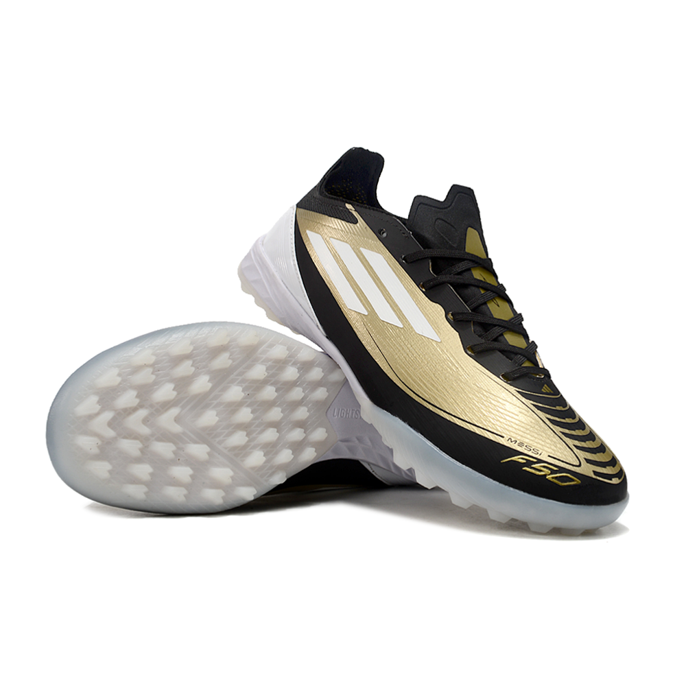 Chuteira Infantil Society Adidas F50 TF Dourada e Preta 