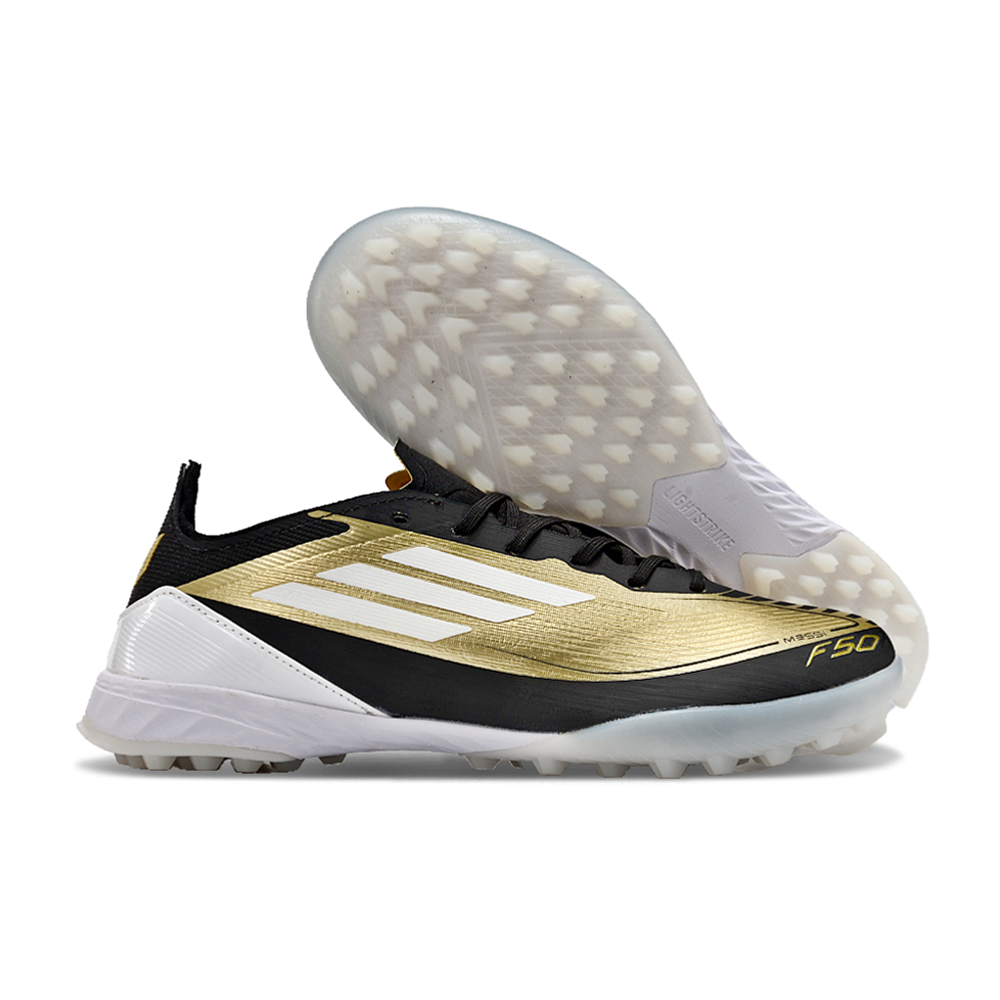 Chuteira Infantil Society Adidas F50 TF Dourada e Preta 
