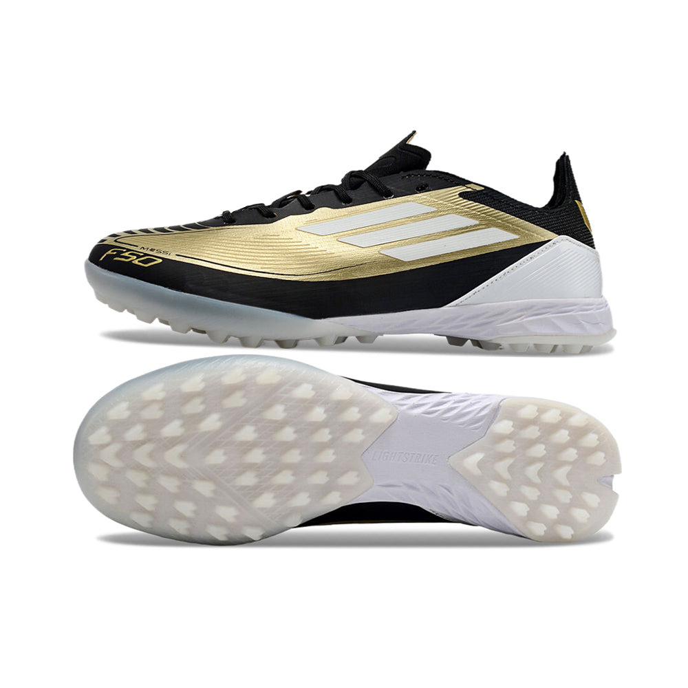 Chuteira Infantil Society Adidas F50 TF Dourada e Preta 