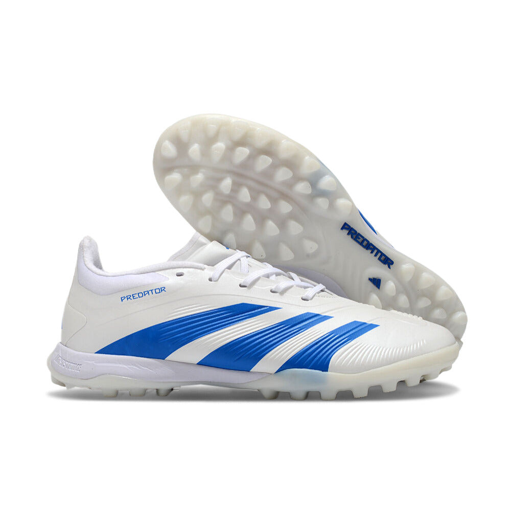 Chuteira Infantil Society Adidas Predator Elite TF Branca e Azul 
