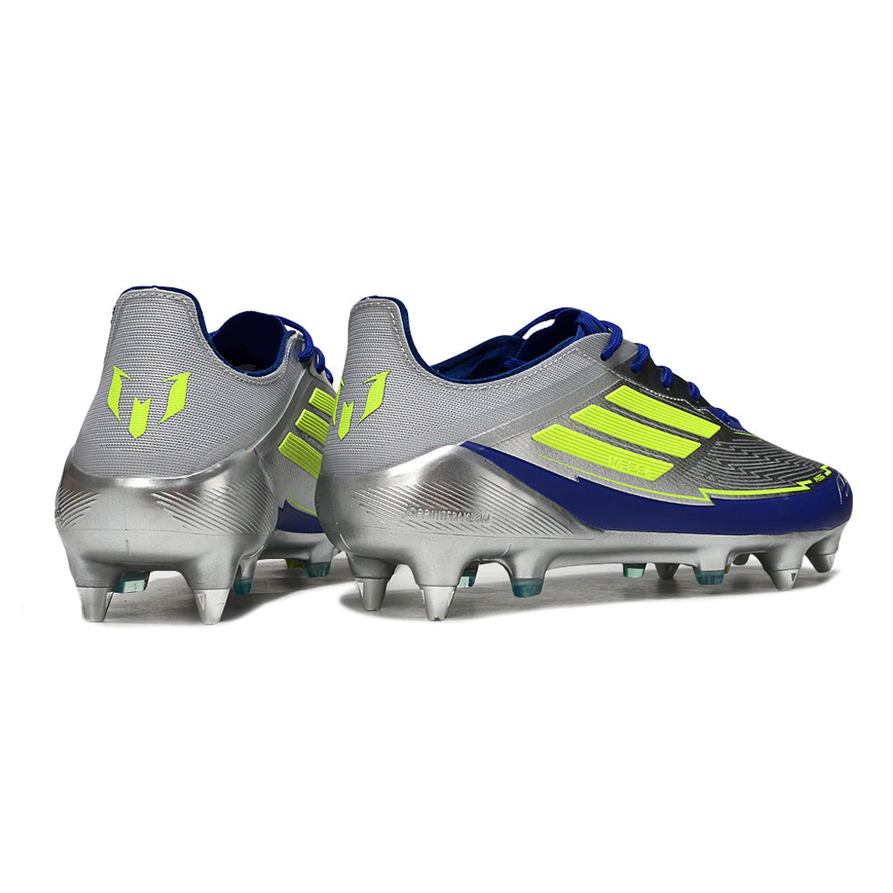 Chuteira Campo Adidas F50 Ponta de Aluminio Prata, Azul e Verde