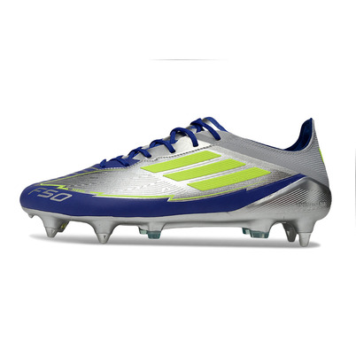 Chuteira Campo Adidas F50 Ponta de Aluminio Prata, Azul e Verde