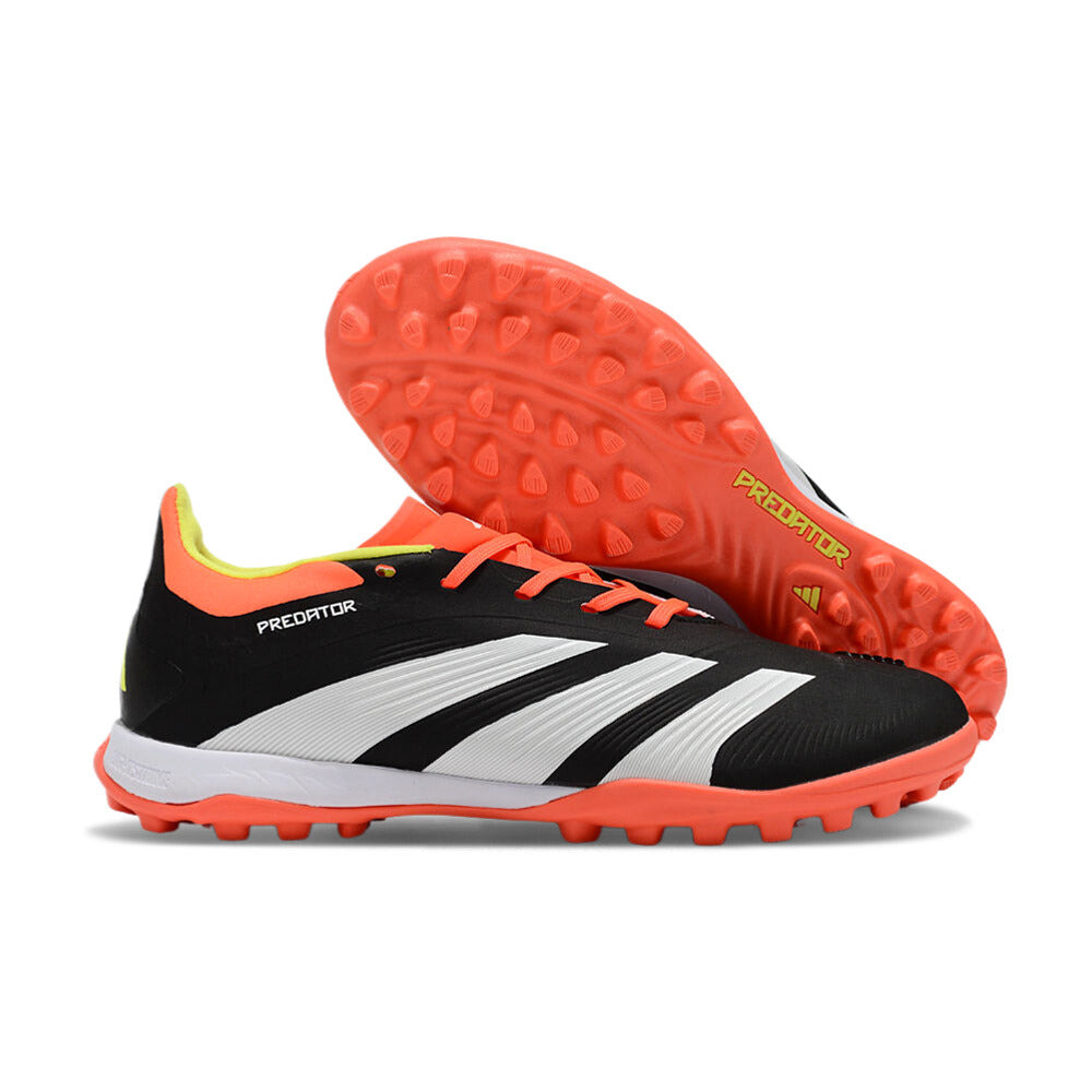 Chuteira Infantil Society Adidas Predator Elite TF Preta, Laranja e Branco 