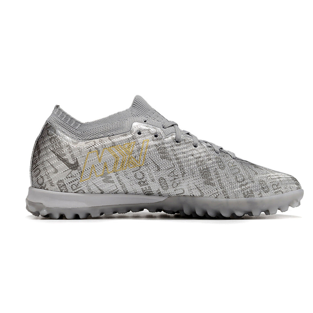 Chuteira Infantil Society Nike Air Zoom Mercurial Vapor 15 Elite TF Prata 