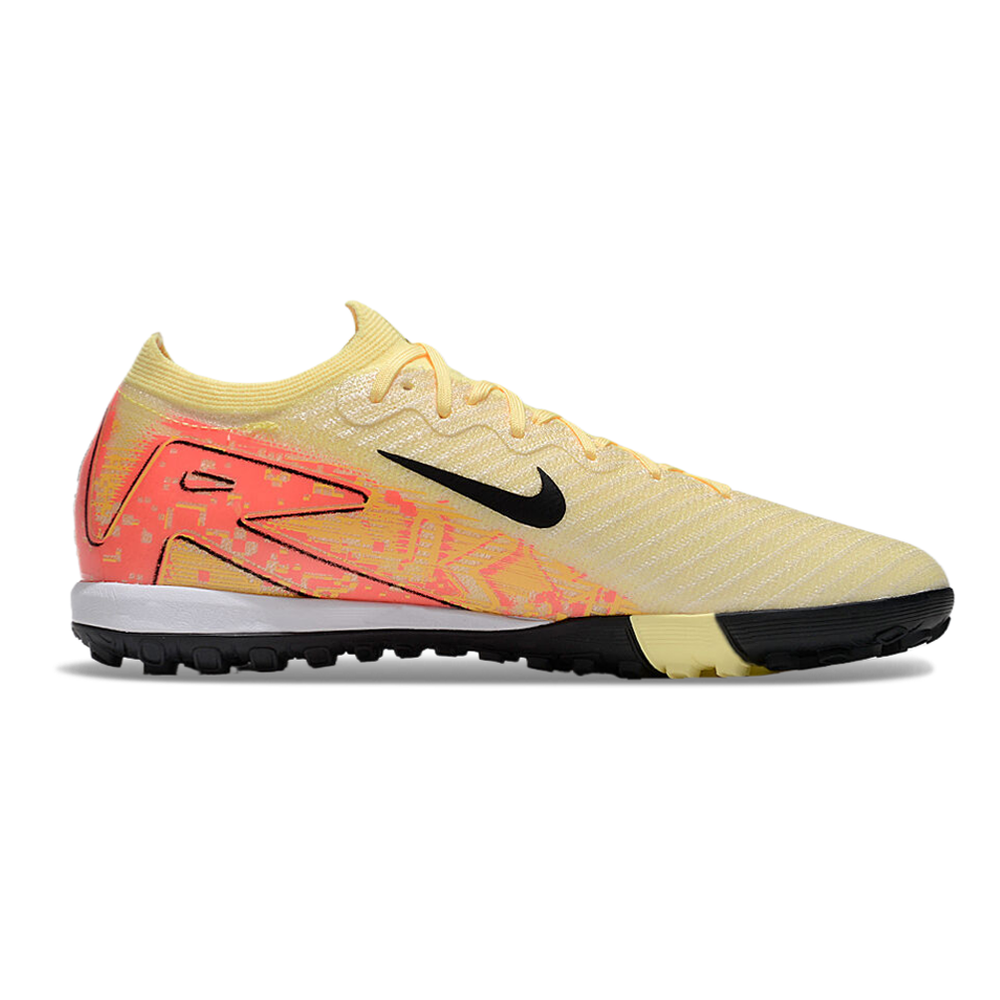 Chuteira Infantil Society Nike Air Zoom Mercurial Vapor 16 Elite TF Laranja e Preto 