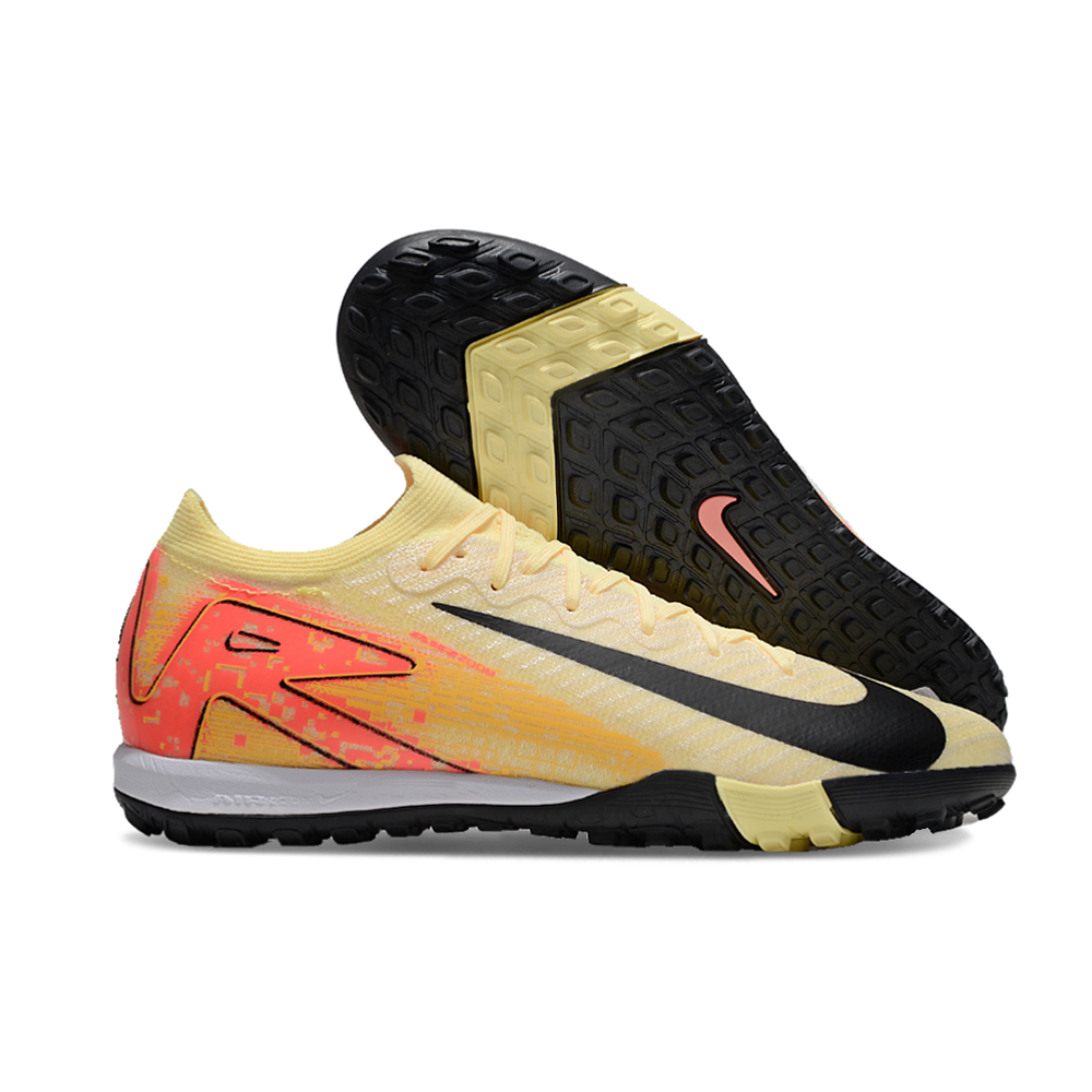 Chuteira Infantil Society Nike Air Zoom Mercurial Vapor 16 Elite TF Laranja e Preto 