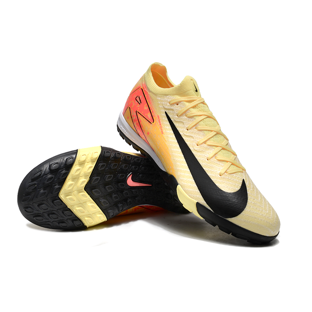 Chuteira Infantil Society Nike Air Zoom Mercurial Vapor 16 Elite TF Laranja e Preto 