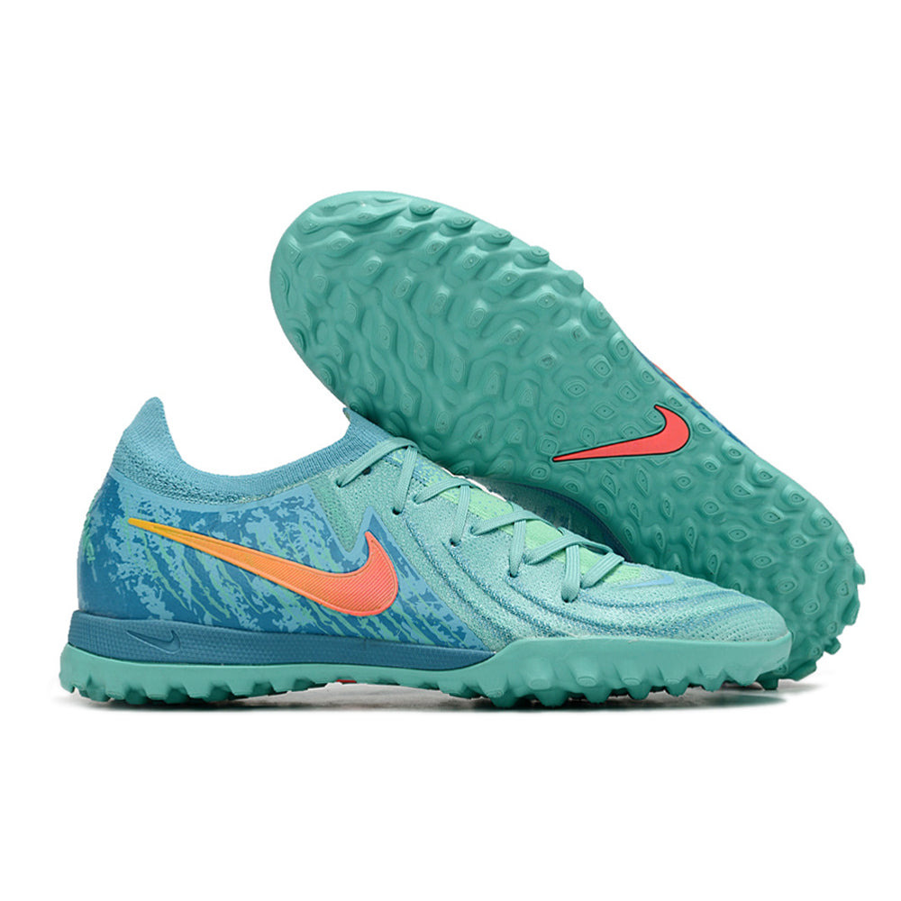 Chuteira Infantil Society Nike Phantom GX 2 Elite TF Azul e Verde 