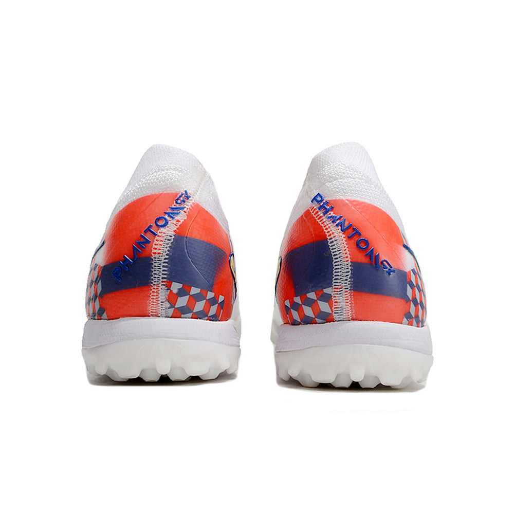 Chuteira Infantil Society Nike Phantom GX 2 Elite TF Branca, Cinza e Vermelha 