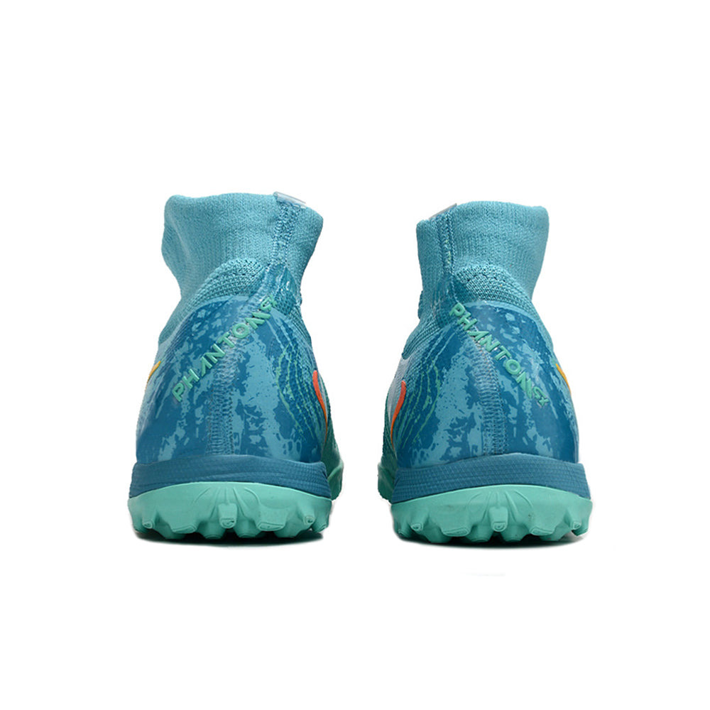 Chuteira Infantil Society Nike Phantom Luna 2 Elite TF Azul e Verde 