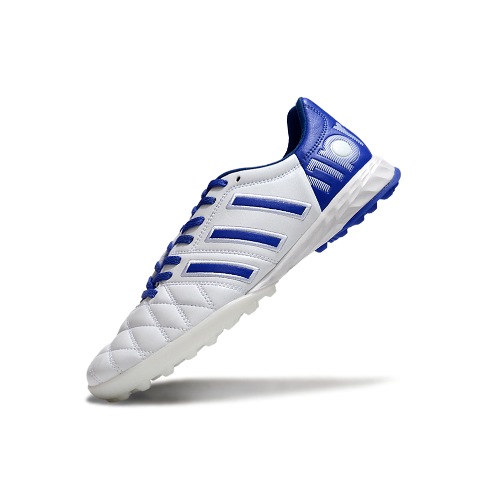 Chuteira Society Adidas AdiPure 11 Pro TF Branca e Azul