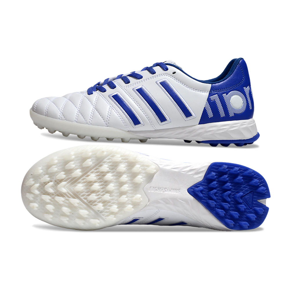 Chuteira Society Adidas AdiPure 11 Pro TF Branca e Azul