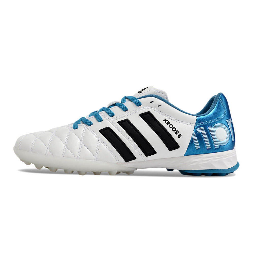 Chuteira Society Adidas AdiPure 11 Pro TF Branca e Azul "Toni Kroos"