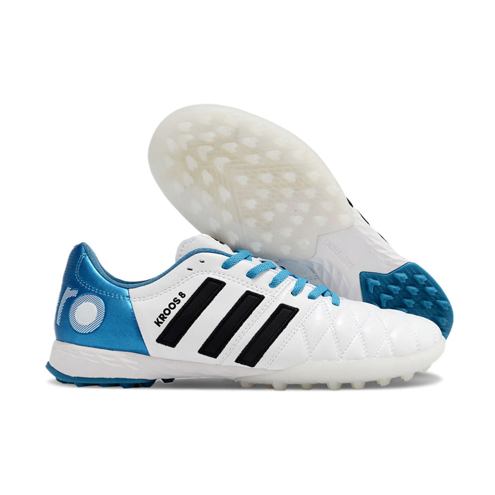 Chuteira Society Adidas AdiPure 11 Pro TF Branca e Azul 