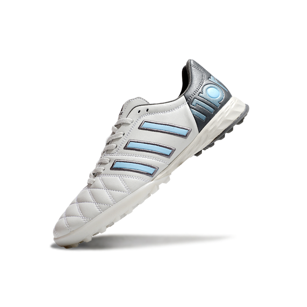 Chuteira Society Adidas AdiPure 11 Pro TF Branca, Cinza e Azul