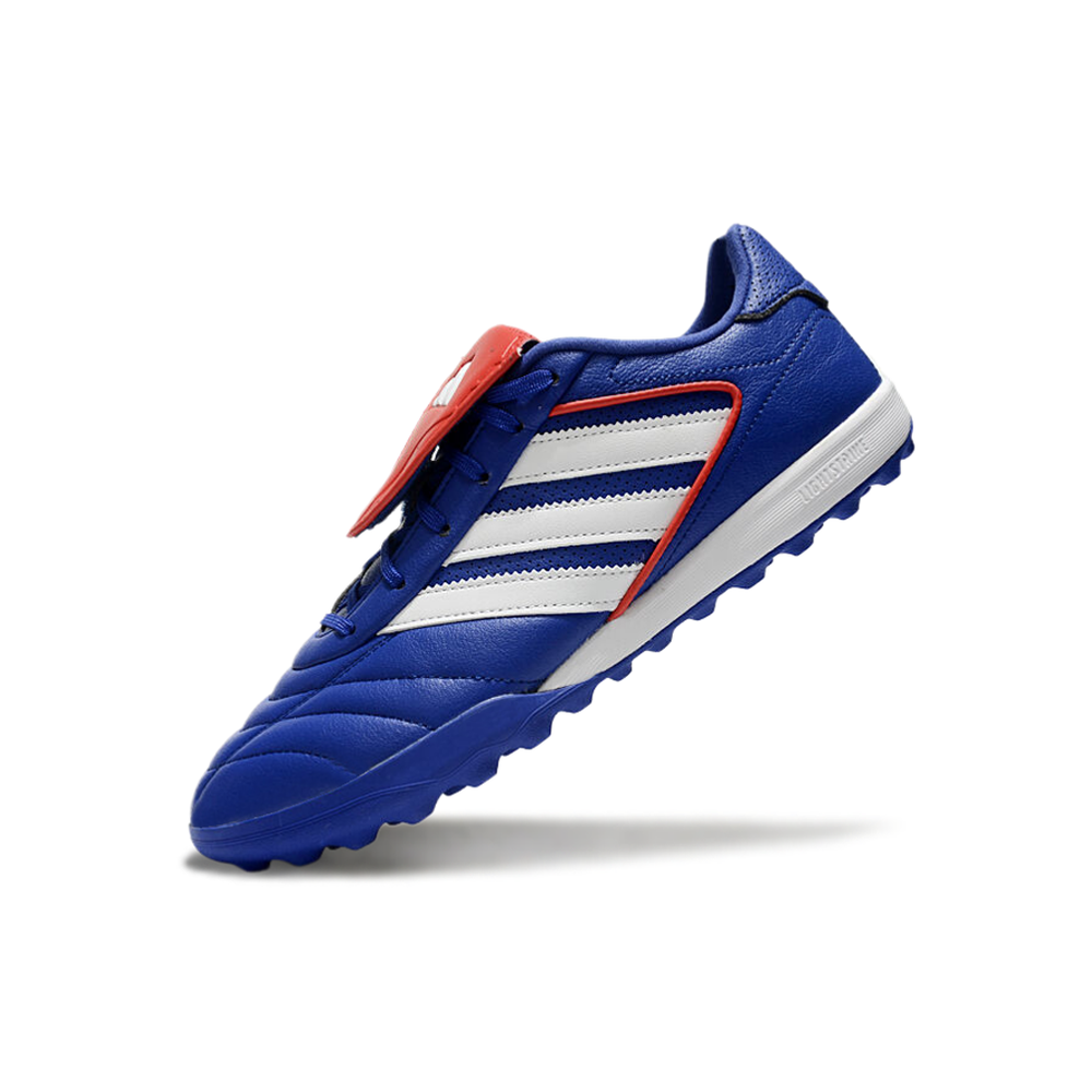 Chuteira Society Adidas Copa Gloro TF Azul, Branco e Vermelho