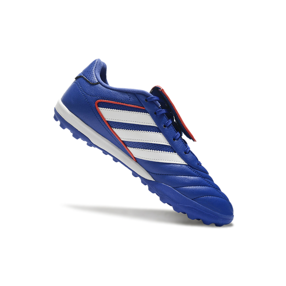 Chuteira Society Adidas Copa Gloro TF Azul, Branco e Vermelho