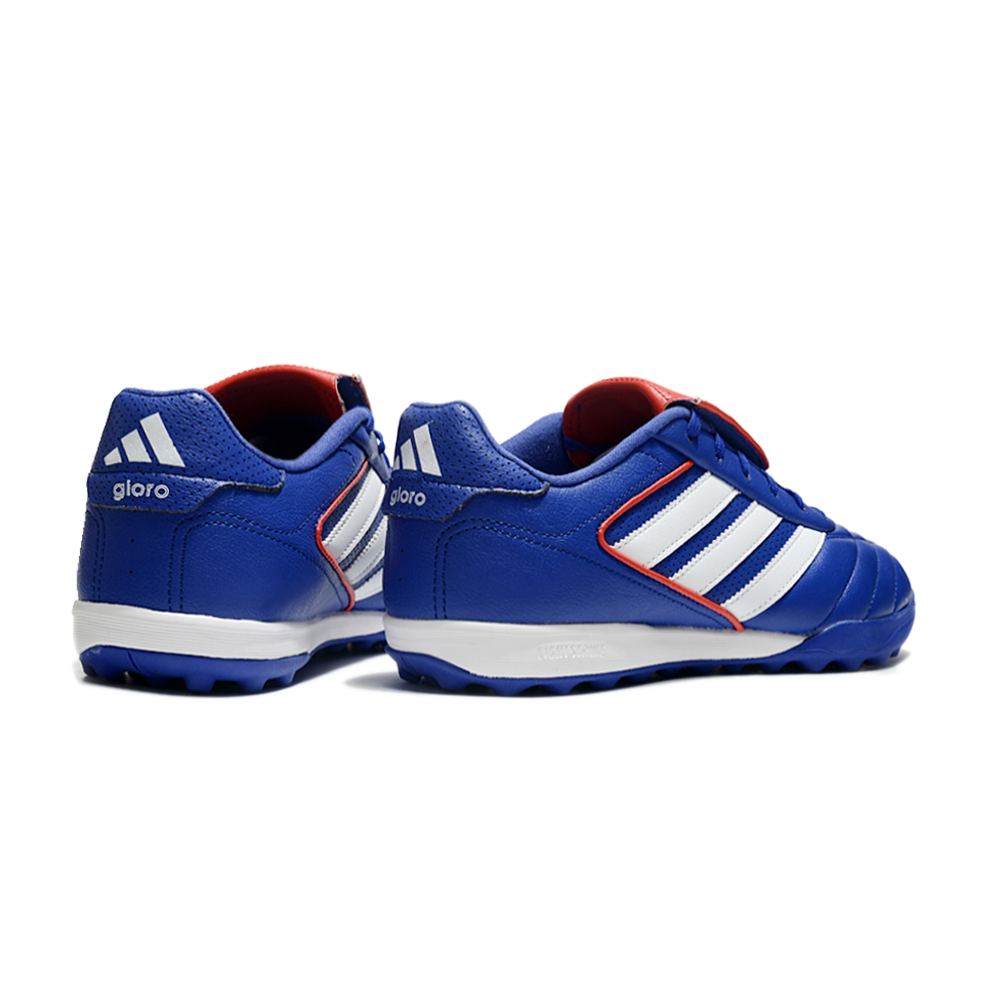 Chuteira Society Adidas Copa Gloro TF Azul, Branco e Vermelho