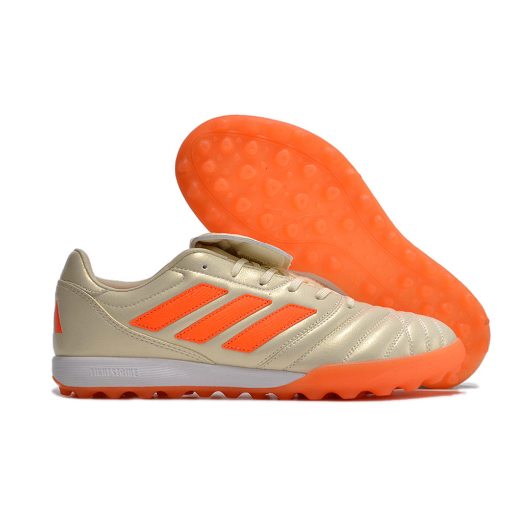 Chuteira Society Adidas Copa Gloro TF Bege e Laranja