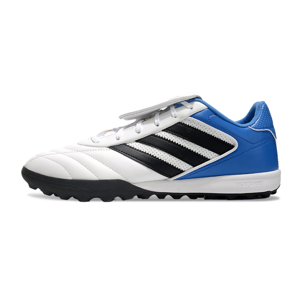 Chuteira Society Adidas Copa Gloro TF Branca e Azul