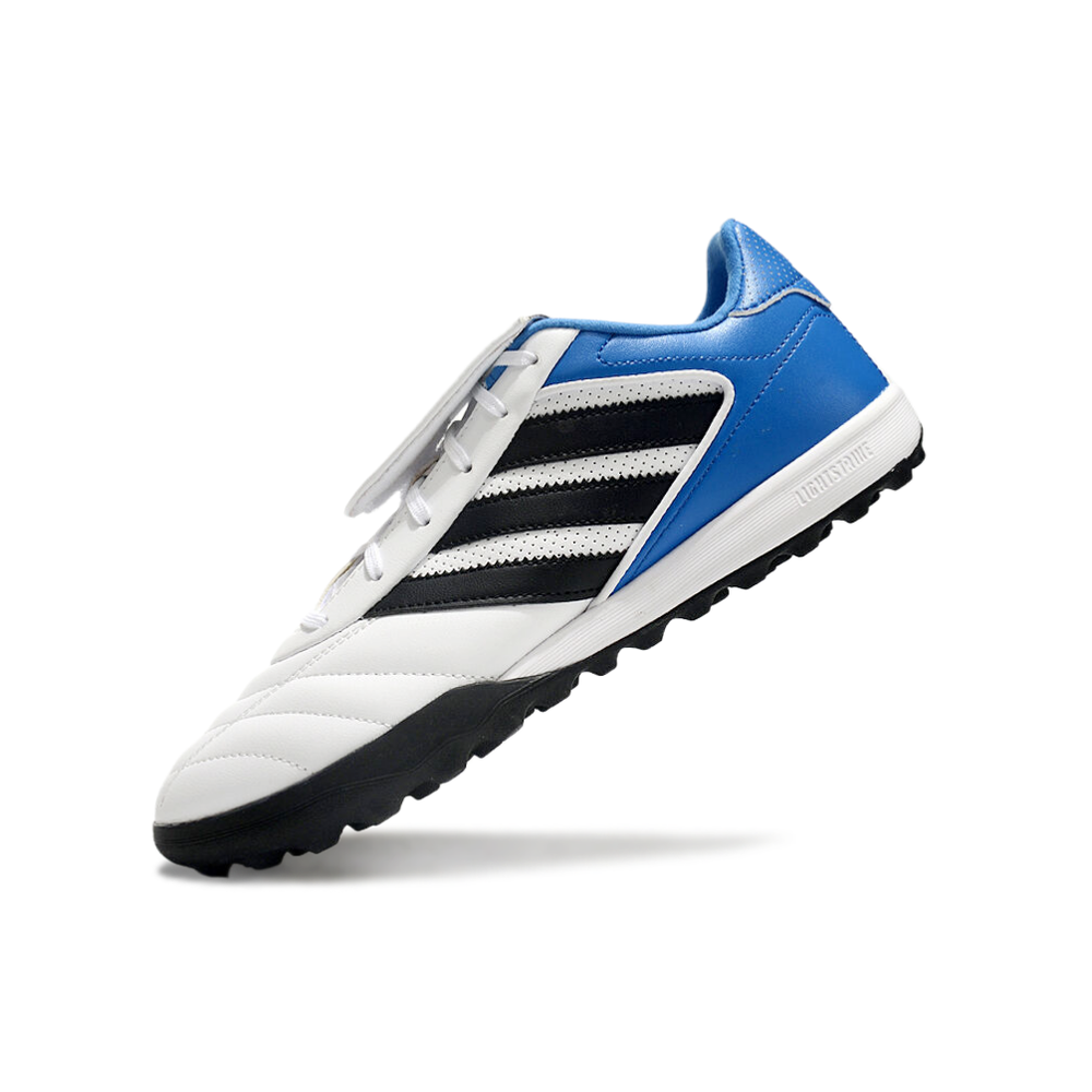 Chuteira Society Adidas Copa Gloro TF Branca e Azul