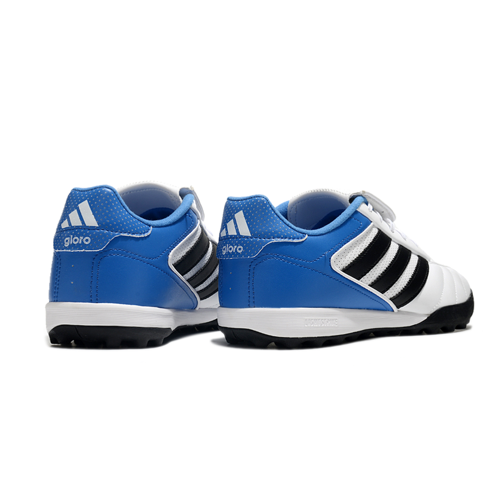 Chuteira Society Adidas Copa Gloro TF Branca e Azul