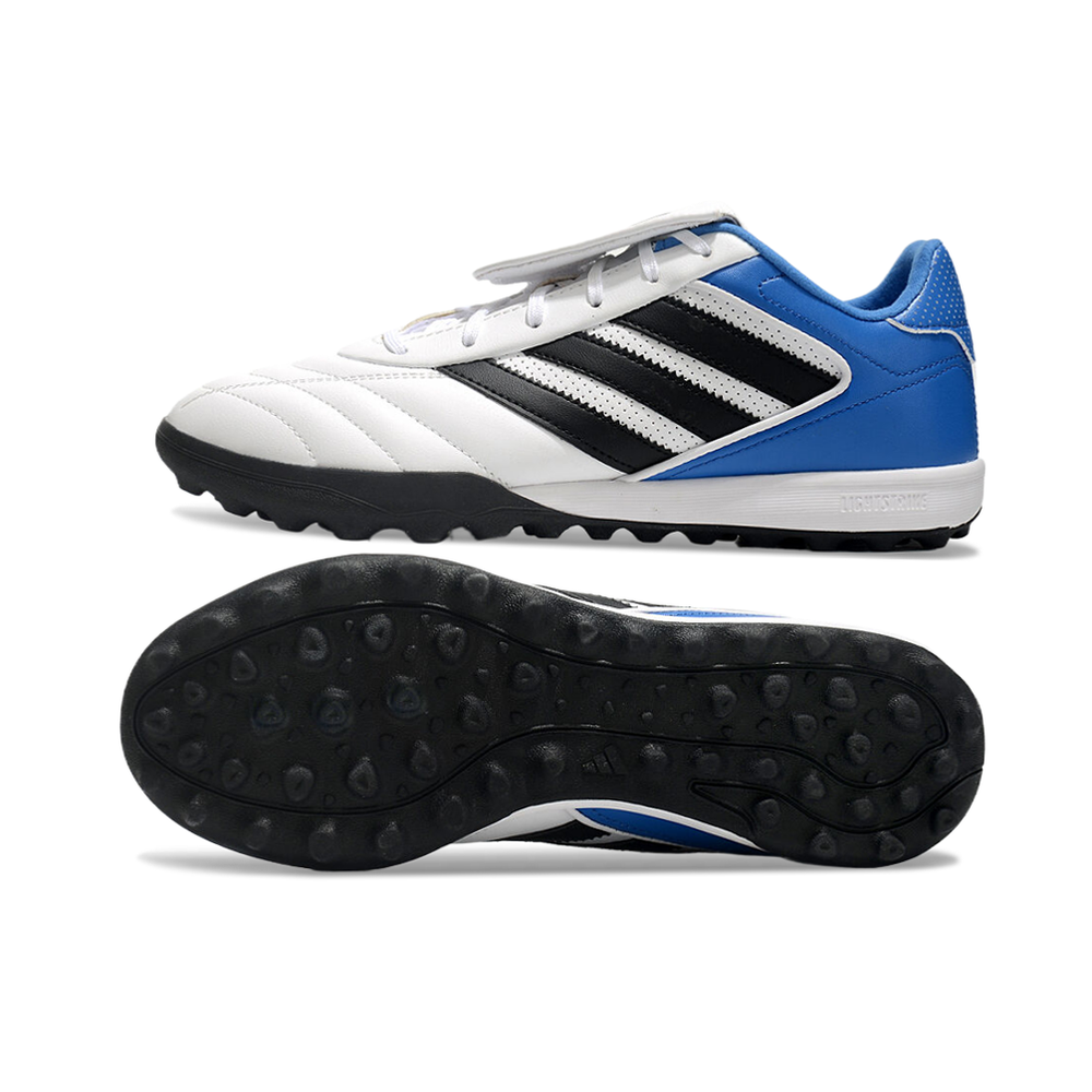 Chuteira Society Adidas Copa Gloro TF Branca e Azul