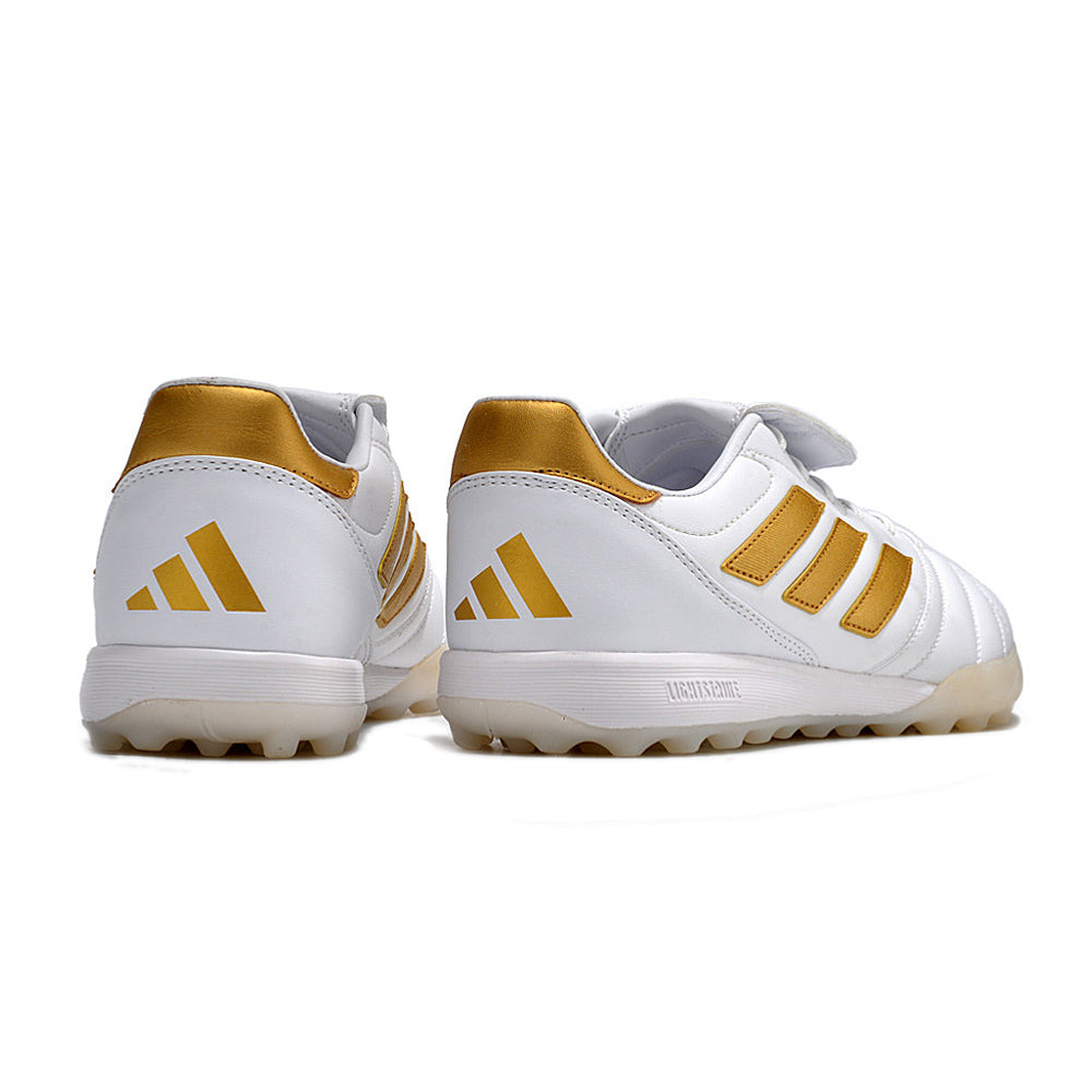 Chuteira Society Adidas Copa Gloro TF Branca e Dourada