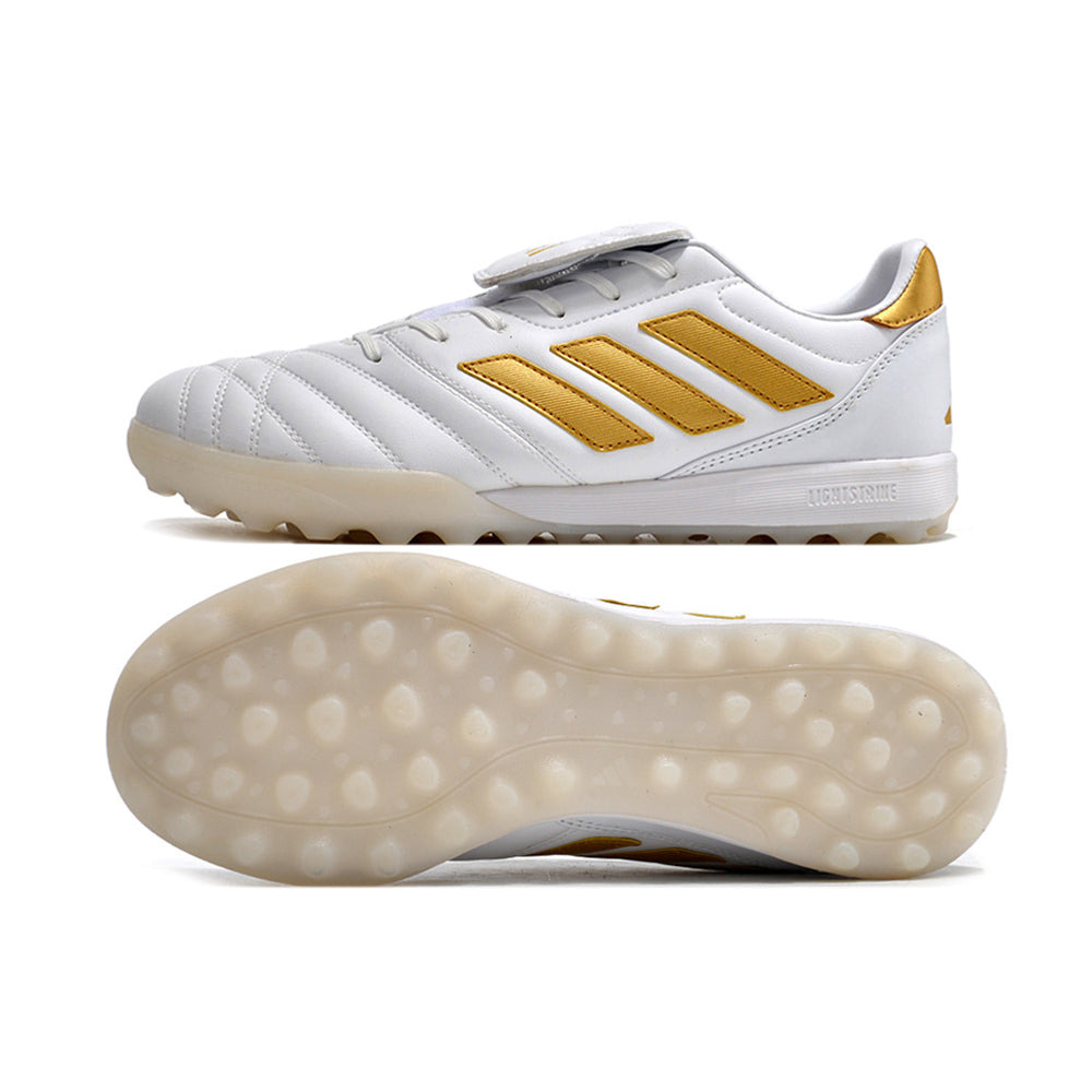 Chuteira Society Adidas Copa Gloro TF Branca e Dourada