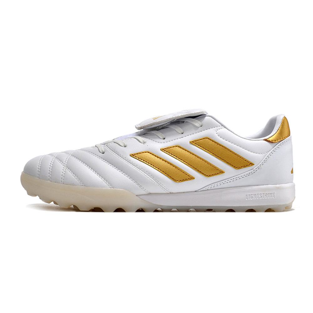 Chuteira Society Adidas Copa Gloro TF Branca e Dourada