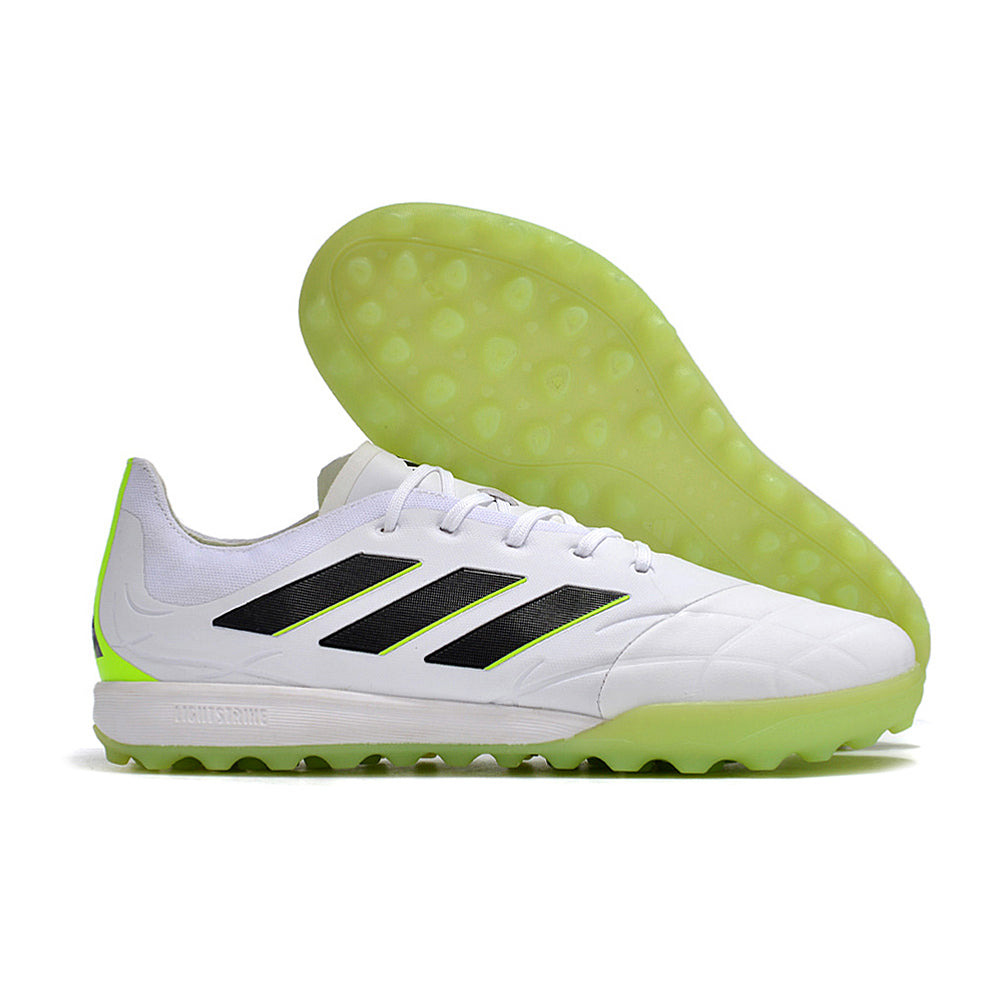 Chuteira Society Adidas Copa Pure.1 TF Branca e Verde 