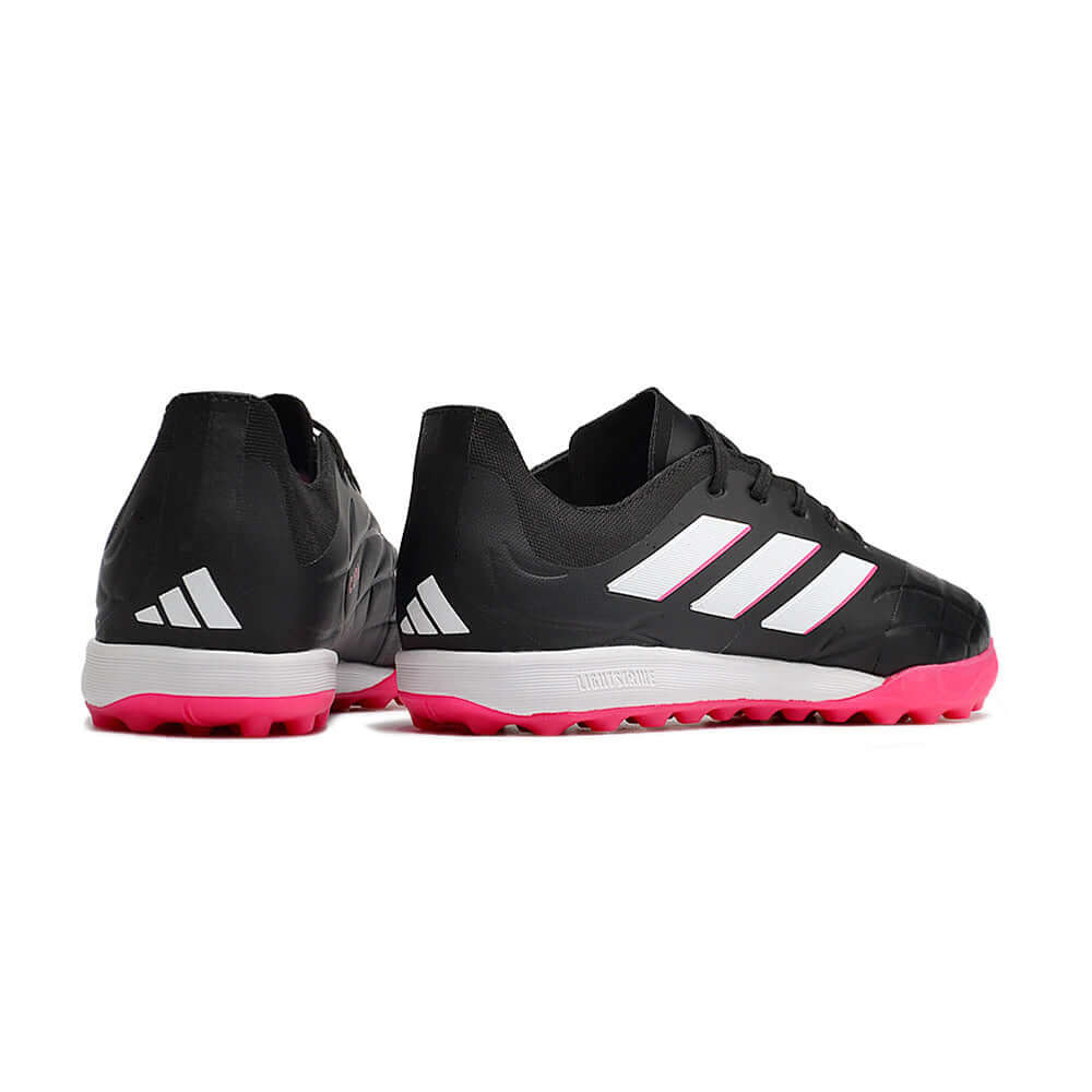 Chuteira Society Adidas Copa Pure.1 TF Preta e Rosa 