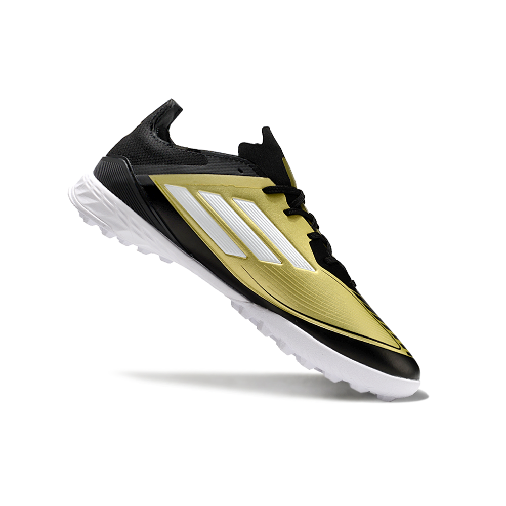 Chuteira Society Adidas F50 Messi TF Preto e Dourado 