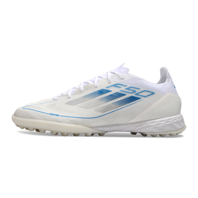 Chuteira Society Adidas F50 TF Branca e Azul