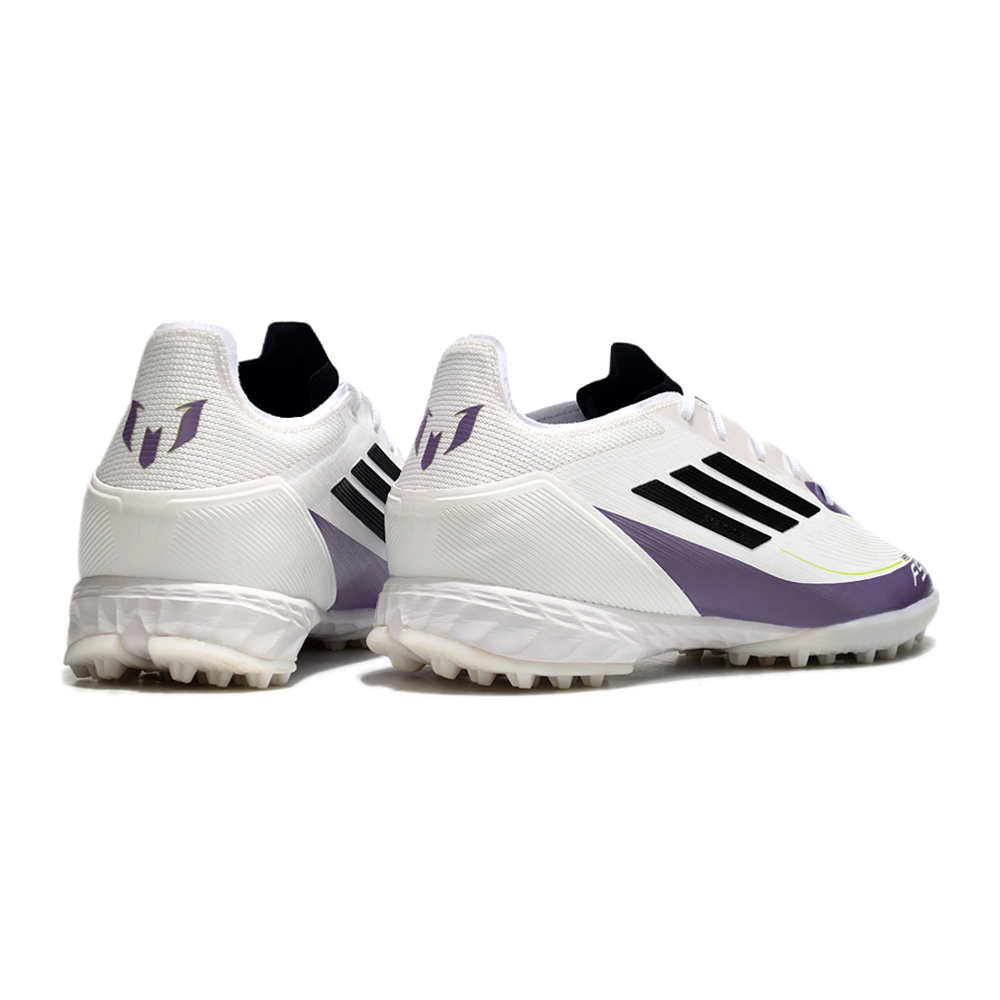 Chuteira Society Adidas F50 TF Branca, Roxa e Preta 