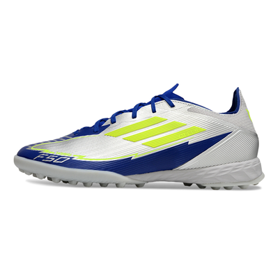 Chuteira Society Adidas F50 TF Prata, Azul e Verde