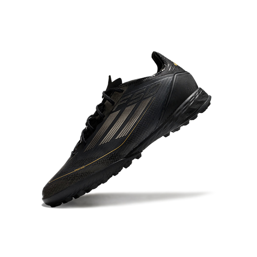 Chuteira Society Adidas F50 TF Preta e Dourada 