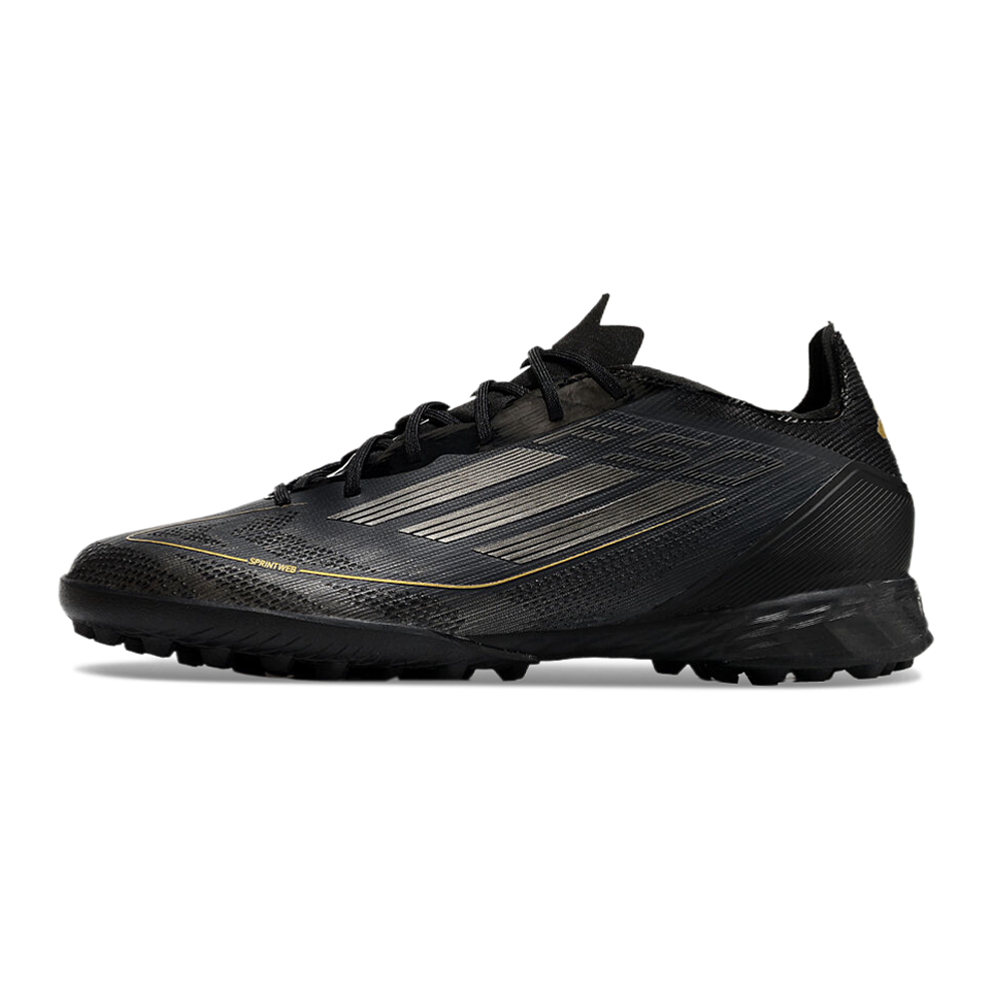 Chuteira Society Adidas F50 TF Preta e Dourada 