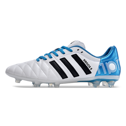 Chuteira Campo Adidas AdiPure 11 Pro FG Branca e Azul "Toni Kroos"
